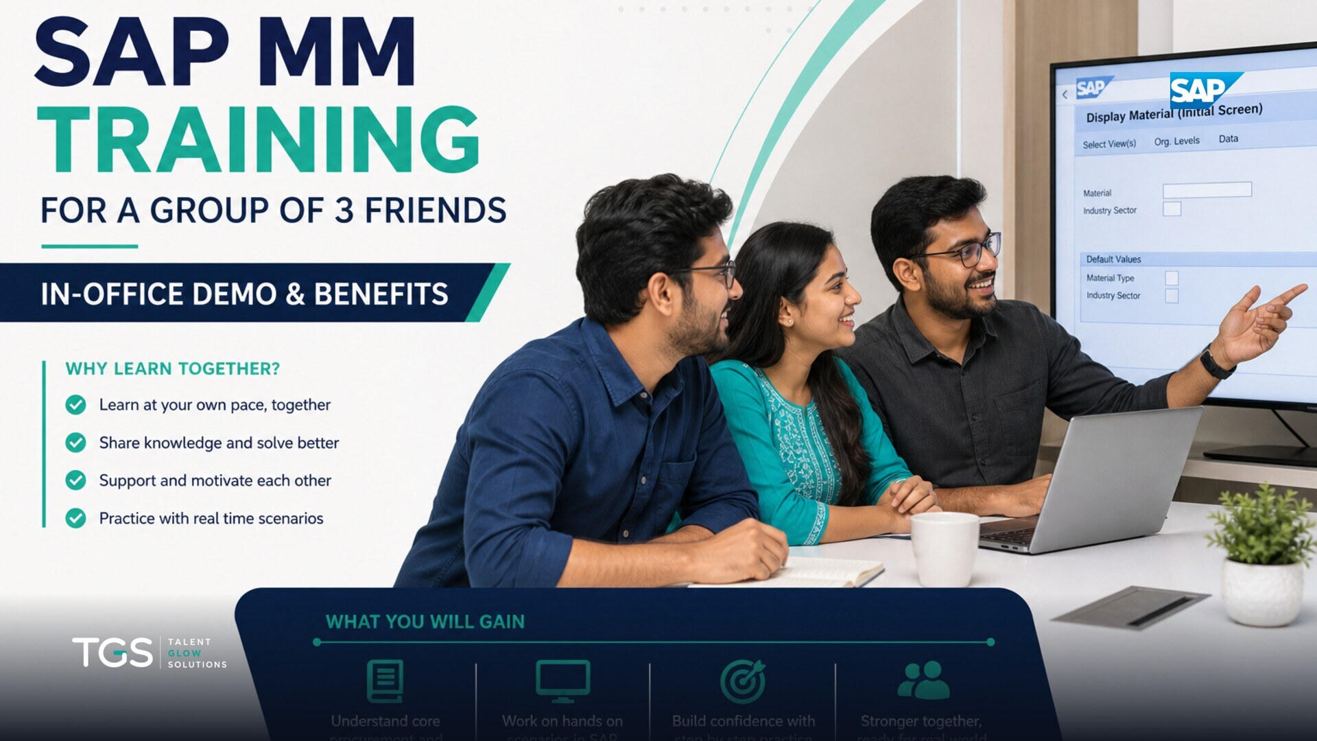 SAP MM Training for a Group of 3 Friends: In-Office Demo & Benefits